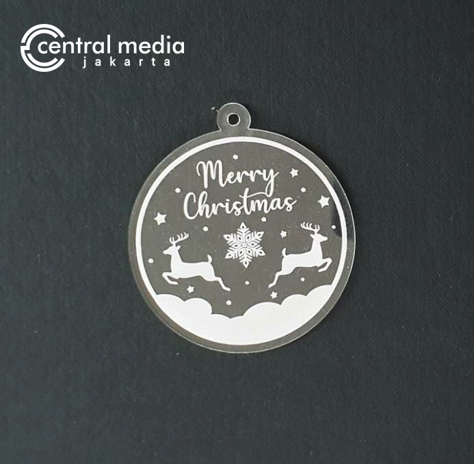 Hang Tag Natal Acrylic Transparan