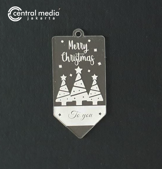 Hang Tag Natal Acrylic Transparan