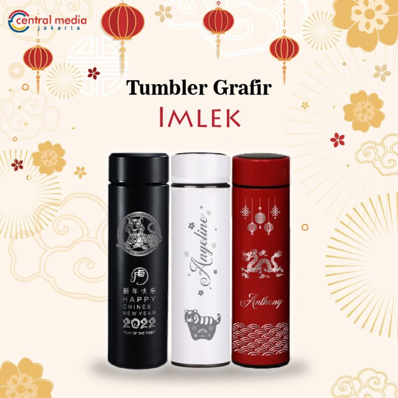 Tumbler Imlek Grafir Custom Nama + Gift Box