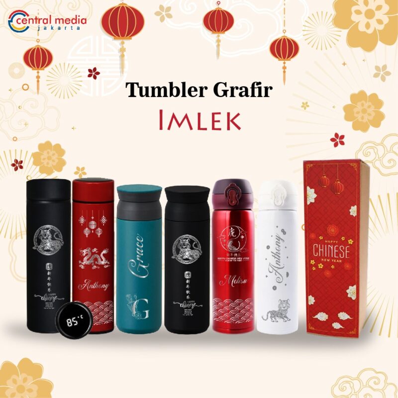 Tumbler Imlek Grafir Custom Nama + Gift Box
