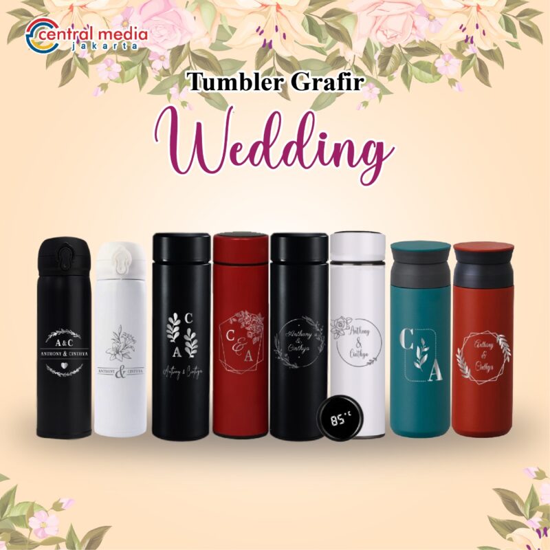 Tumbler Souvenir Wedding Custom + Gift Box