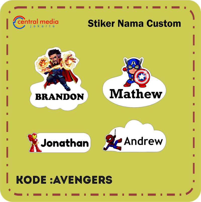 Sticker Label Nama Custom