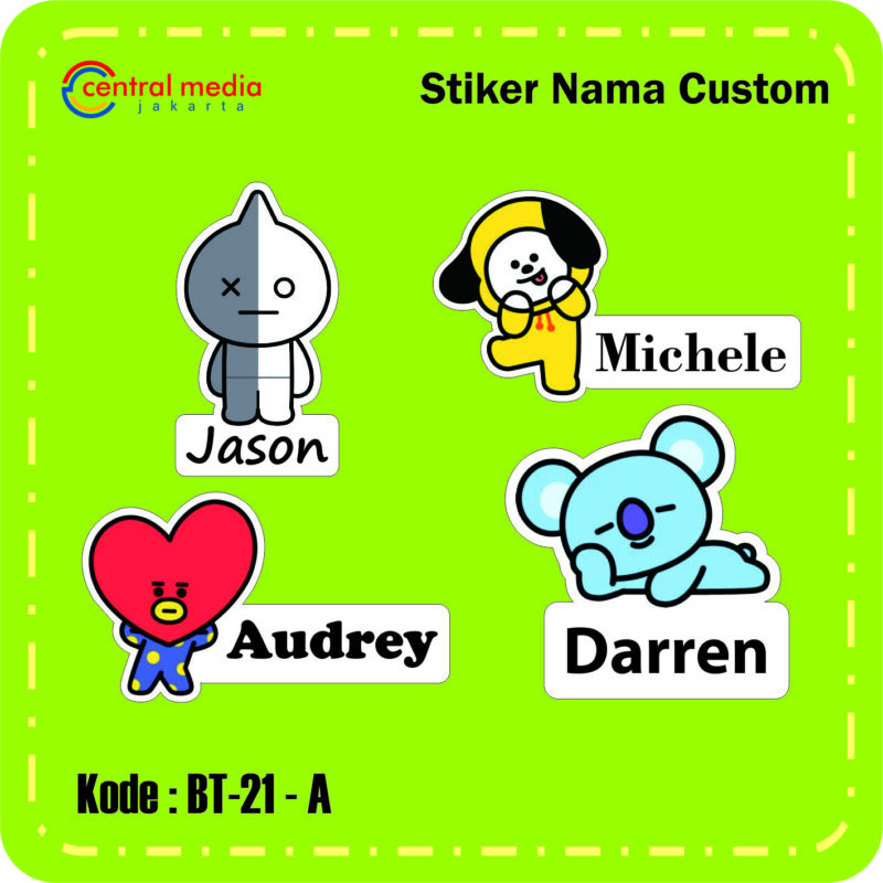 Sticker Label Nama Custom