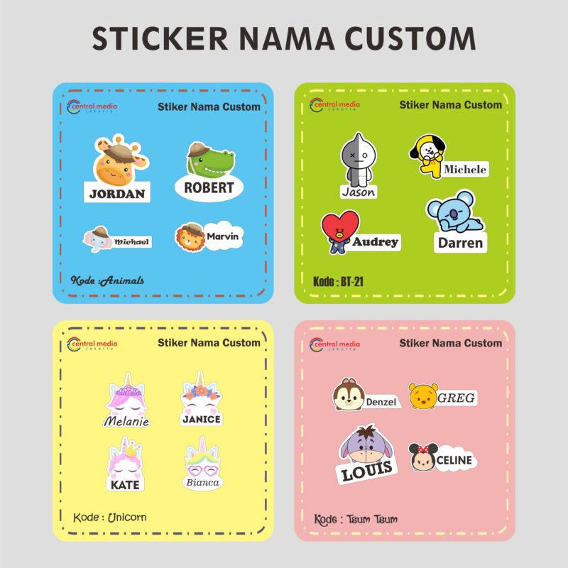 Sticker Label Nama Custom