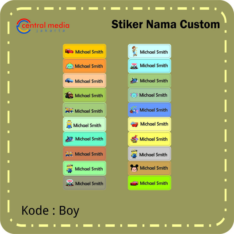 Sticker Label Nama Custom
