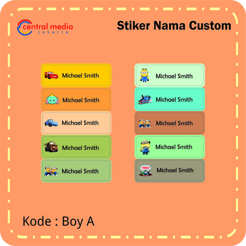 Sticker Label Nama Custom