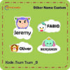 Sticker Label Nama Custom