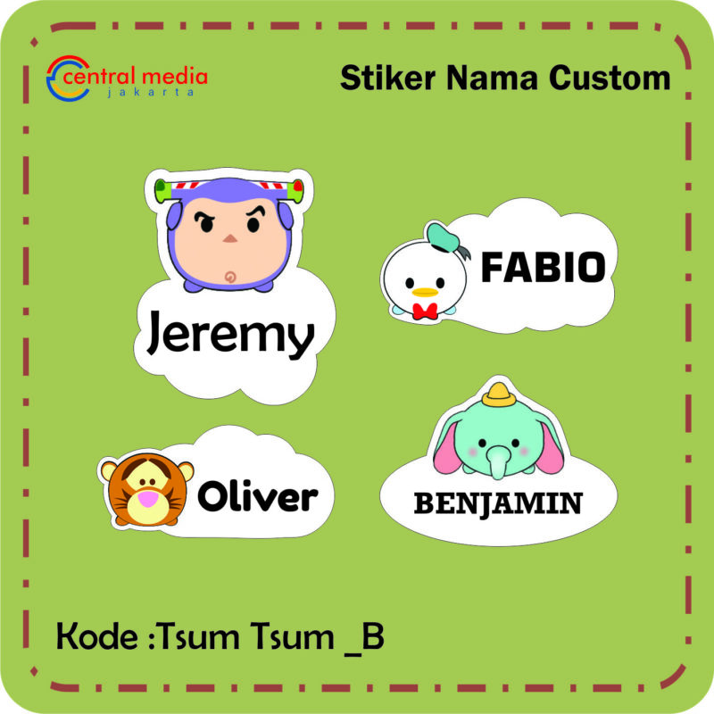 Sticker Label Nama Custom