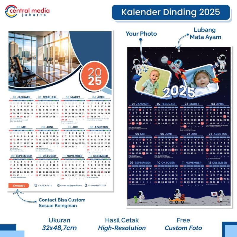 Kalender Dinding 2025 Custom