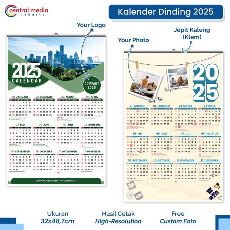 Kalender Dinding 2025 Custom