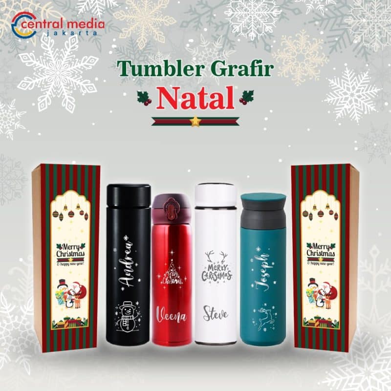 Tumbler Natal Grafir Custom + Gift Box